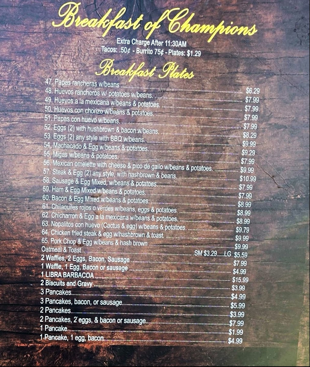 Taqueria Mexico Lindo Menu - Image 2